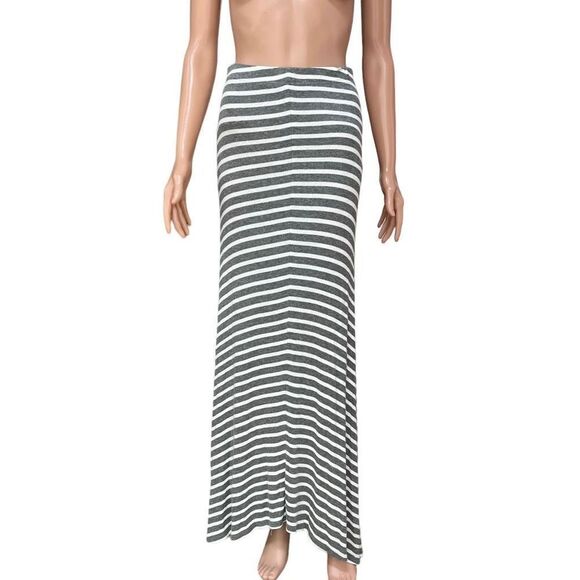 BCBGMaxazria Womens Maxi Skirt Striped Knit Elastic Waist Pull On Casual Size S - Picture 1 of 6